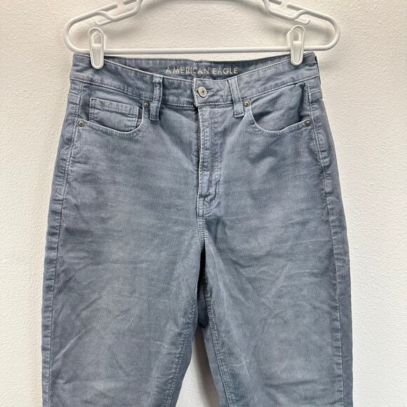 American Eagle Mom Straight Jeans Corduroy Pants Light Blue 8 Short - Picture 3 of 14